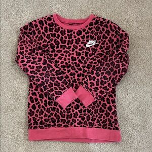 Nike Kids Pink Leopard Print Sweatshirt